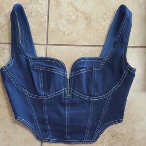 Stylish Navy Blue Women's Crop/Bra Top, S